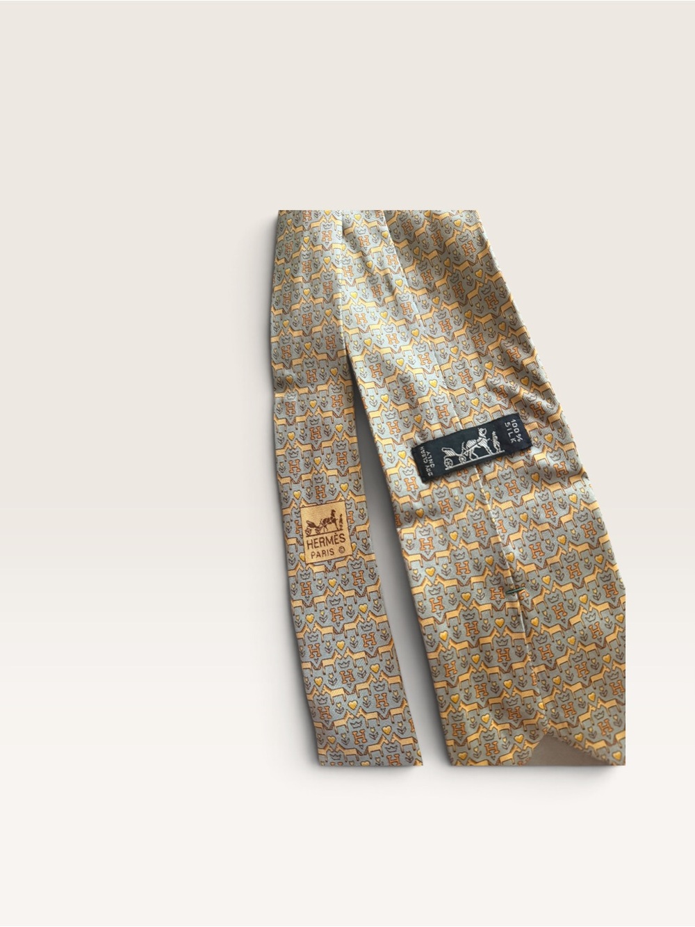 Hermes Silk Tie with Equestrian Design - Picture 6 of 8
